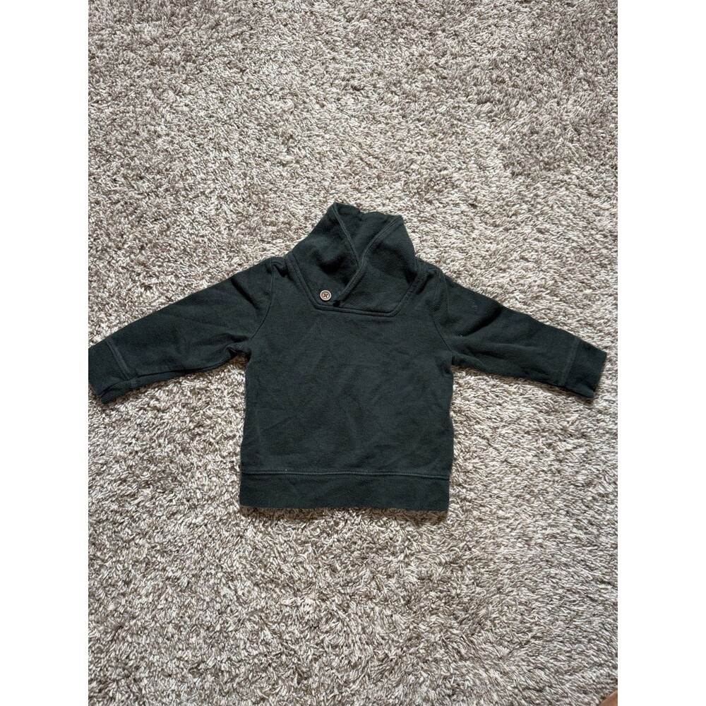 Old Navy Toddler Sweatshirt 18-24M Green Shawl Collar Button Pullover